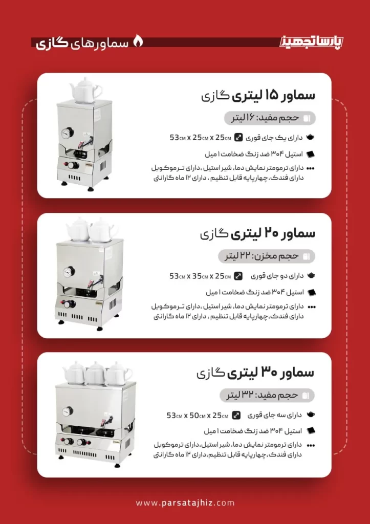 قیمت سماور گازی